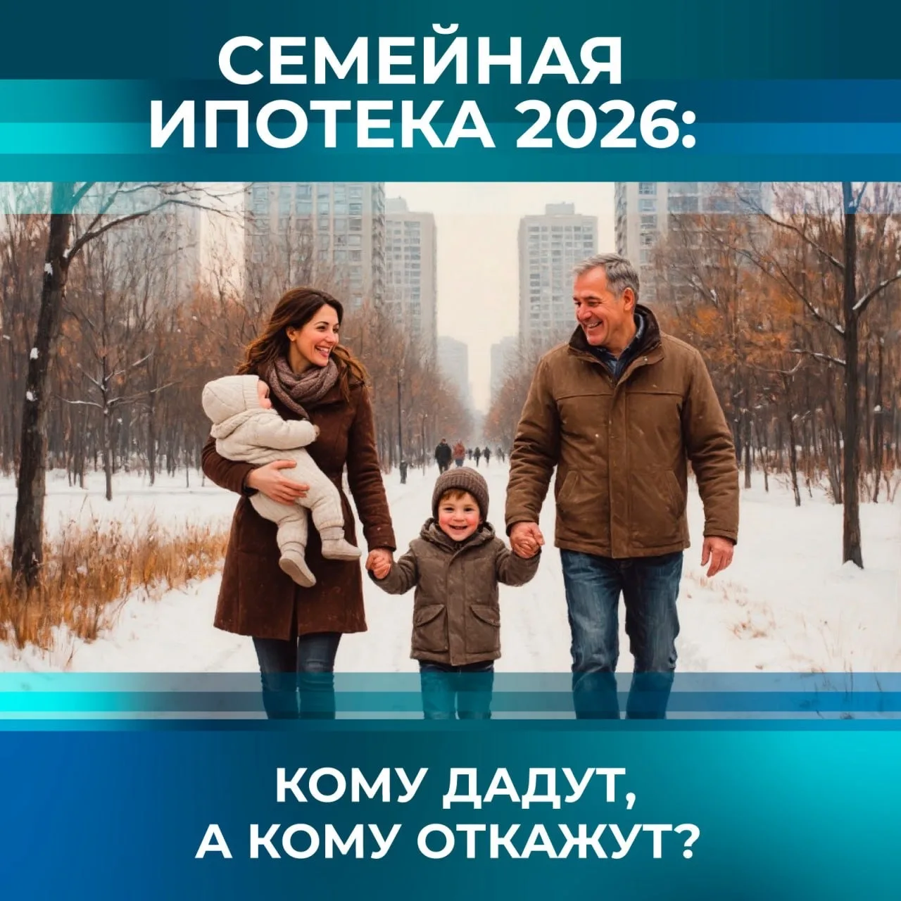   *Семейная ипотека 2026: кому дадут, а кому откажут?* _Разбор новых правил_ 🔥   Минфин официально подтвердил: оформить два кредита по программе «Семейная ипотека» нельзя — даже если супруги развелись. 